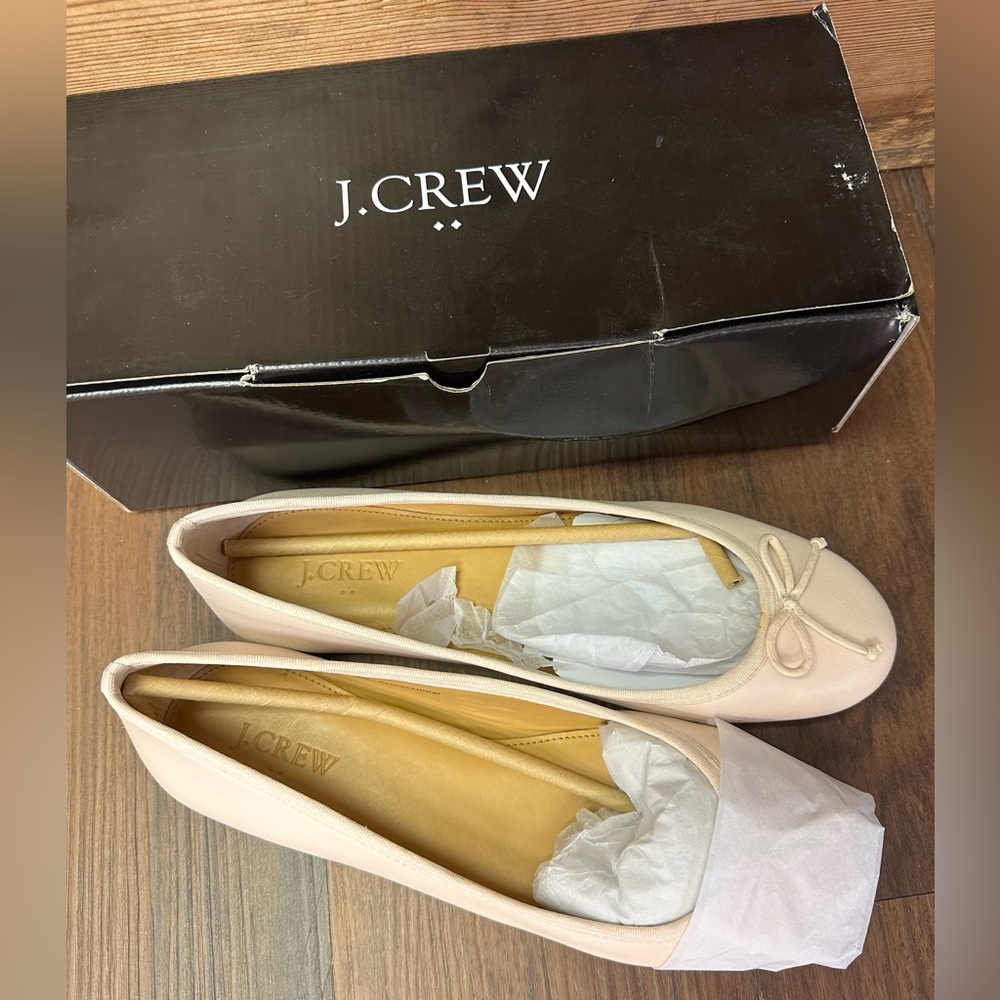 J.Crew Coco Leather Ballet Flats size 8 1/2 new